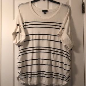 Lane Bryant S/S Striped Sweater (Size 22/24)